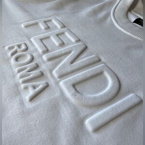 FENDI NWT Men's White Crewneck Sweater. Size XXL